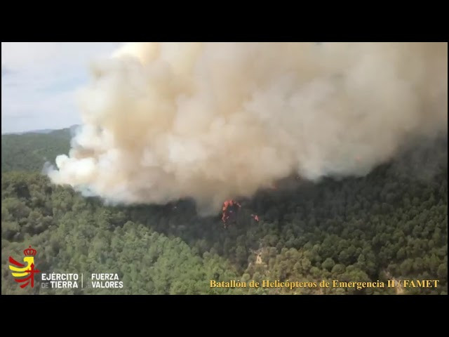 Así trabaja el Batallón de Helicópteros de Emergencia II en misiones de extinción de incendios