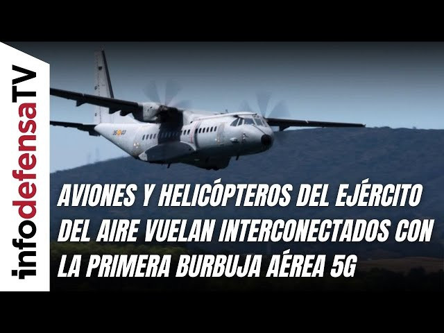 Aviones y helicópteros del Ejército del Aire vuelan interconectados con la primera burbuja aérea 5G