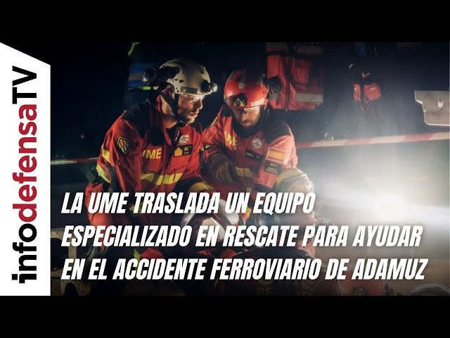 La UME traslada un equipo especializado en rescate para ayudar en el accidente ferroviario de Adamuz