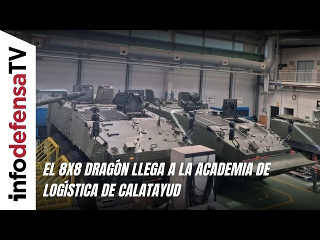 El 8x8 dragón llega a la Academia de Logística de Calatayud