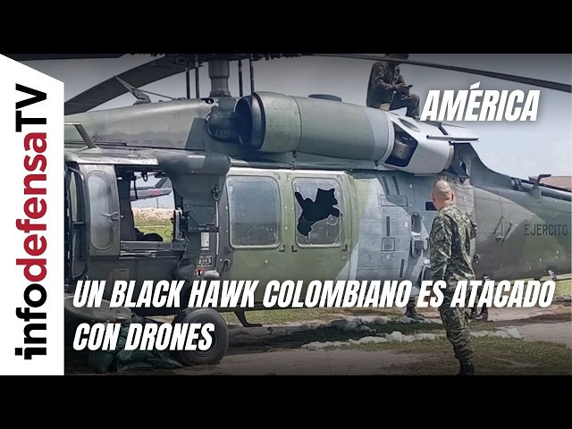 Un Black Hawk Colombiano es atacado con drones