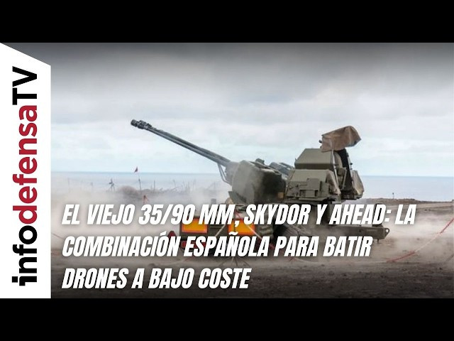El viejo 35/90 mm, Skydor y Ahead: la combinación española para batir drones a bajo coste