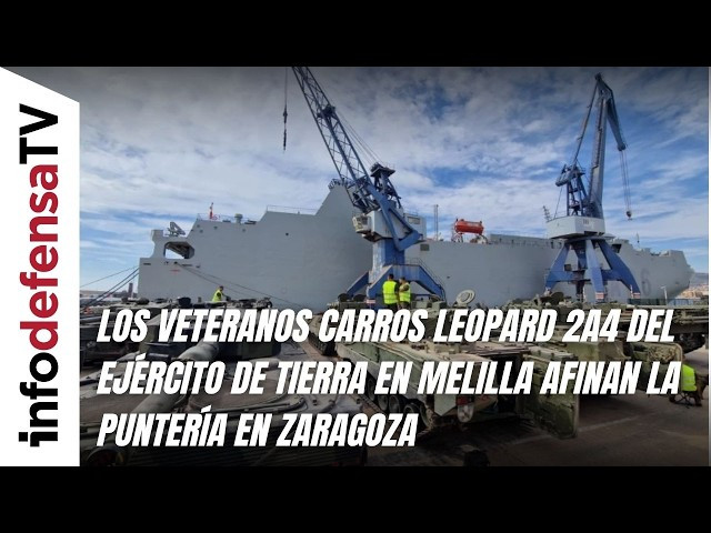 Los veteranos carros Leopard 2A4 del Ejército de Tierra en Melilla afinan la puntería en Zaragoza
